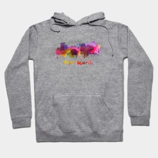 Fort Worth skyline in watercolor Hoodie